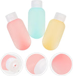 KICHOUSE Squeezable Abs Travel Storage Bottles 3pcs 60ml Leakproof Flip Cap Sub-packing Containers for Shampoo Lotion Toiletries Refillable for Travel Use