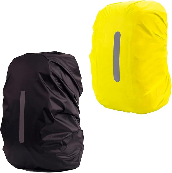 2 Pack Waterproof Rain Cover for Backpack, Backpack Rain Cover with Reflective Strip，Rucksack Rain Cover for Bicycling/Hiking