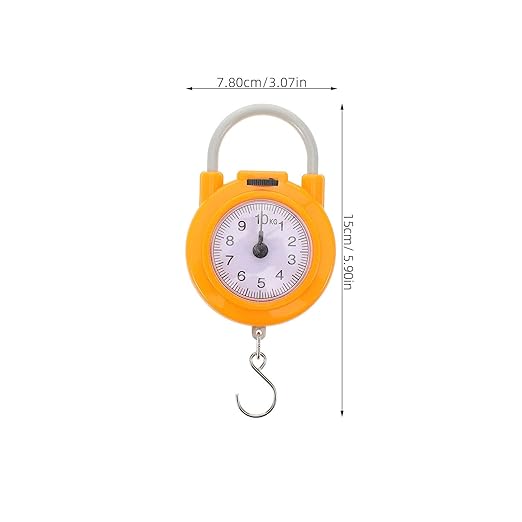 Amosfun Portable Mini Spring Hanging Scale with Hook High-Precision Compact Luggage Weight Scale for Travel for Suitcases and Bags