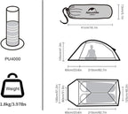 Naturehike Cloud-Up 2 Person Tent Lightweight Backpacking Tent with Footprint - Free Standing Ultralight Camping Hiking Backpack Tents Two Person Tent