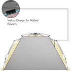 Oileus XX-Large Pop Up Beach Tent Sun Shelter for 5-6 Person Portable Sun Shade Instant Tent for Beach with Carrying Bag, Stakes, 6 Sand Pockets, Anti UV for Fishing Hiking Camping Khaki