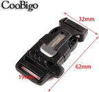 10Pack 3/4" (19mm) Fire Starter Survival Whistle Buckle Flint Scraper for Paracord Bracelet Key Lanyard Ourdoor Hiking Camping Backpack Bag Pets Collar DIY Travel Kits