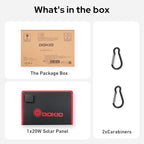 DOKIO 20W Foldable Solar Charger, ETFE Portable Solar Panel with USB-C & USB-A, Water-Resistant Surface for Phone & Power Bank Charging, Camping Hiking Emergency