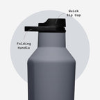 Corkcicle Sport Canteen - Keeps Drinks Cold 25 Hours - Stainless Steel Water Bottle - Triple-Insulated - Spill-Proof - Summer Drinkware Gift - Keeps Drinks Ice Cold - 32 oz - Hammerhead