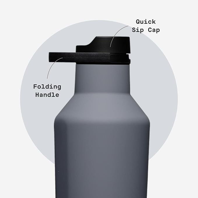 Corkcicle Sport Canteen - Keeps Drinks Cold 25 Hours - Stainless Steel Water Bottle - Triple-Insulated - Spill-Proof - Summer Drinkware Gift - Keeps Drinks Ice Cold - 32 oz - Hammerhead