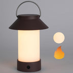 Rechargeable Outdoor Lantern Waterproof, Dimmable Warm White & Flickering Flame Mood Light, Portable Cordless Table Lamp for Patio/Camping/Shower/Emergency Power Outage (Coffee)