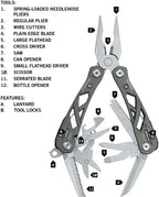 Gerber Gear Suspension 12-in-1 EDC Multi-Plier Multitool with Pocket Knife, Needle Nose Pliers, Wire Cutters and More, Gifts for Men, Camping and Survival, Grey