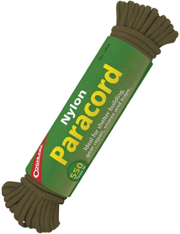 Coghlan's 50 ft Nylon Paracord - Type III 550 Survival Rope with 7 Core Strands, 550 lbs Break Strength - Versatile Outdoor Gear for Camping, Shelter, Repair, and Emergency Preparedness