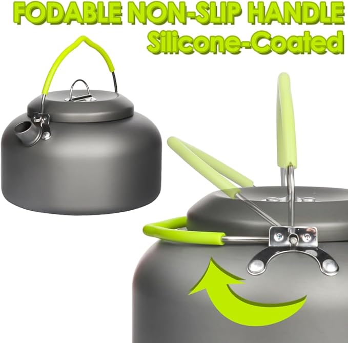 Gutsdoor Outdoor Camping Kettle for Boiling Water, 1.1L Aluminum Camping Tea Kettle, Portable Lightweight Teapot Coffee Pot for Camping Backpacking