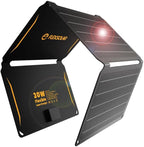 FlexSolar 30W Portable Solar Charger, ETFE Foldable Panel with QC3.0 18W USB-A/USB-C & IP67 Waterproof - Fast Charging for Phones, Tablets, Power Banks in Camping Hiking Outdoor