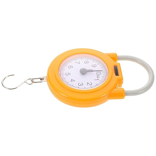 SOLUSTRE Portable Handheld Electronic Luggage Weight Scale with Hook High-Precision Spring Scale for Travel and Home Use Compact Mini Yellow