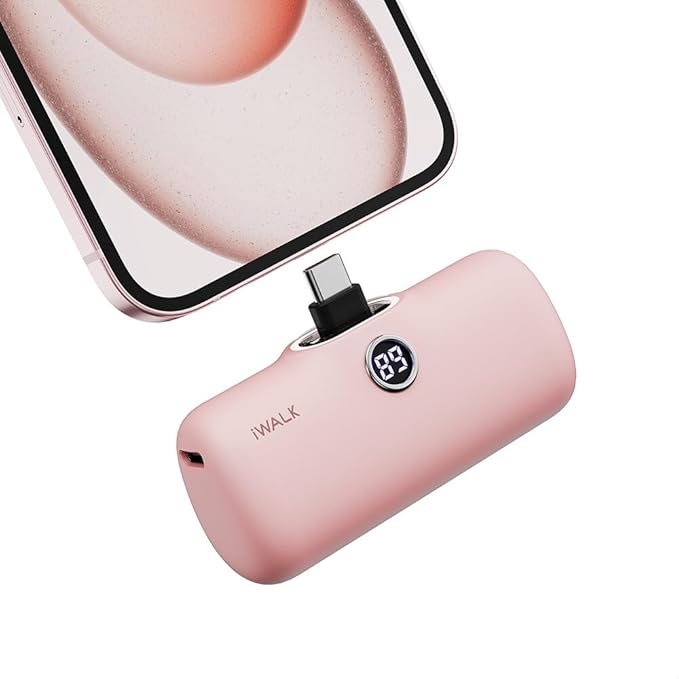 iWALK USB-C Portable Charger for iPhone 15/16, Mini 20W 4,800mAh Wireless Power Bank Fast Charging Travel Battery Pack Compatible with iPhone 16/15/15 Plus/15 Pro/15 Pro Max, Andriod Phone Samsung
