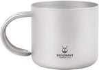 Camping Mug Titanium Double Wall Coffee Tea Cup (110ML Double-Wall Cup with Class Handle)