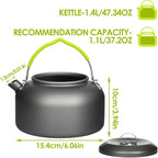 Gutsdoor Outdoor Camping Kettle for Boiling Water, 1.1L Aluminum Camping Tea Kettle, Portable Lightweight Teapot Coffee Pot for Camping Backpacking