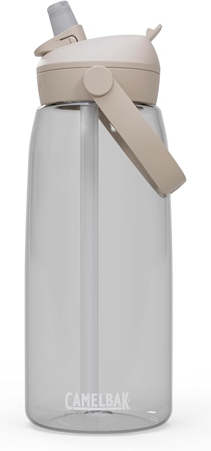 CamelBak Thrive Flip Straw 32oz Water Bottle with Tritan Renew – Easy Carry - Straw Top, Clear