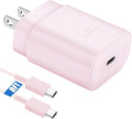 Super Fast Charger Type C,25W USB C Wall Charger Fast Charging Block &8Ft Cable Cord for Samsung Galaxy S26/S25/S24/S24 Ultra/S24+/S23 Ultra/S23/S23+/S22/S22 Ultra/S22+/S21 Ultra/S20 Ultra/Note 20/10