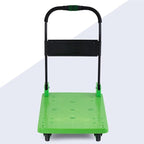 Portable Folding Hand Truck Cart with 360° Swivel Wheels Lightweight Moving Carts for Luggage Warehouse and Home Use Compact Green Design