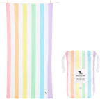 Dock & Bay Beach Towel - Quick Dry, Sand Free - Compact, Lightweight - 100% Recycled - Includes Bag - Rainbow Shores - Set of 6 - Large (160x90cm, 63x35)
