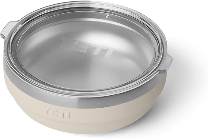 YETI Rambler Low Bowl, Vacuum Insulated, Stackable and Nestable Stainless Steel Bowl with Lid, 0.7 Quart, Cape Taupe