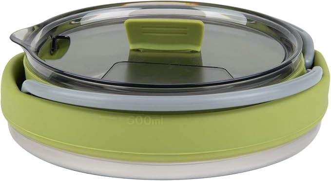 Restaurantware-Hi Tek 1 Liter Collapsible Camping Kettle, 20 Portable Cook Pots - With Perforated Lid, Stainless Steel Bottom, Silicone Camping Coffee Pots, With High Heat Nylon Handles, For Travel