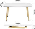 WOHOMO Folding Coffee Table White Small Coffee Tables for Living Room Portable Simple Modern Center Table for Small Spaces, No Assembly, 31.5 * 15.7 * 17.7IN, White Htp
