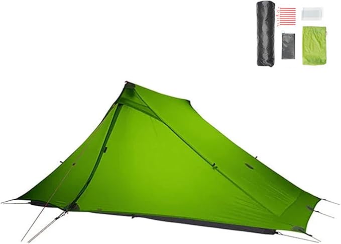 3FULGEAR Lanshan 2 Pro Tent 2 Person Ultralight Camping Tent, 3/4 Season Professional 20D Silnylon Rodless Tent for Camping, Climbing, Hiking