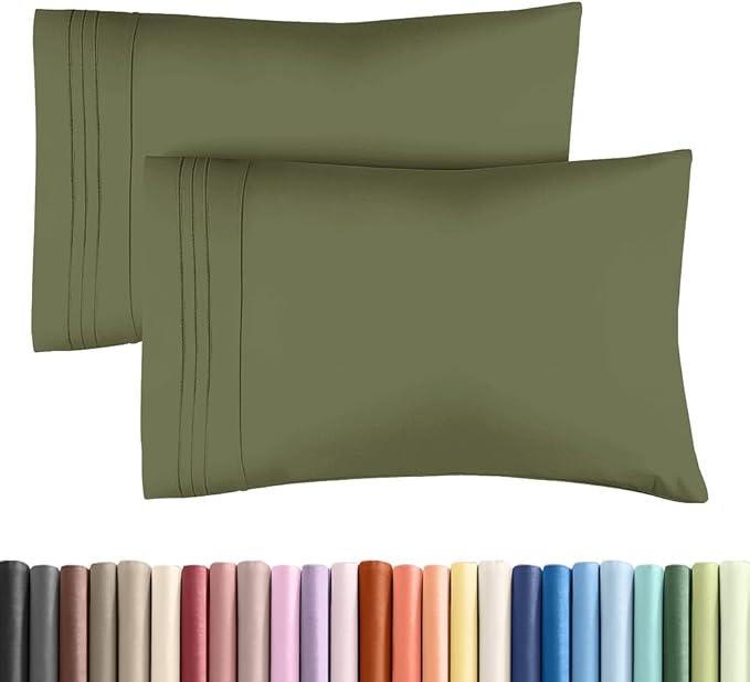 Standard Pillow Cases Set of 2 - Ultra Soft Hotel Quality Pillowcase Covers - Comfy Bedding for Women, Men, Kids & Teens - Machine Washable Pillow Protectors - 2 Piece Set - Standard Size Sage Green