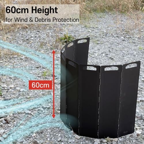 OLG Camp Stove Windscreen 23.6 inch Camping Shield (Tinplate) Wind Screen for Stoves