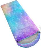 Kids Sleeping Bag for Boys Girls,Rocket Moon Print-Lightweight Warm Portable Outdoor Indoor-Waterproof Cold Weather Resistant Sleeping Bag for Camping Hiking