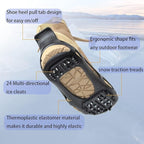Ice Cleats Traction Crampons for Shoes and Boots - Anti-Slip Walking on Snow and Ice - Overshoe Rubber Grippers With 24 Studs - Slip-on Stretch Footwear for Men and Women