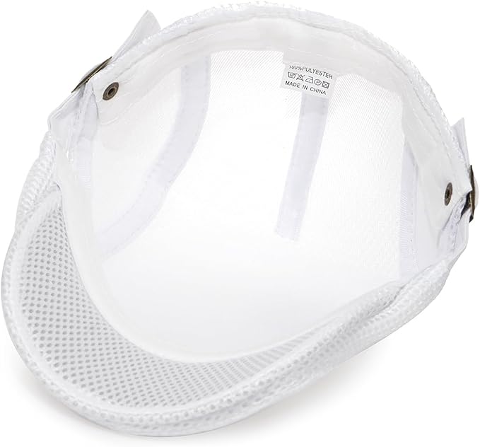 2 Pack Men's Mesh Cap Breathable Summer Newsboy Hat Adjustable Beret Ivy Cap Irish Cabbie Driving Hunting Hats