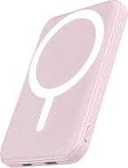 podoru for Magsafe Battery Pack, 5000mAh Magnetic PowerBank with Type-C Cable 20W PD Fast Charging Lighting Input Wireless Charger for iPhone 17/16/15/14/13/12/ All Series-Light Pink