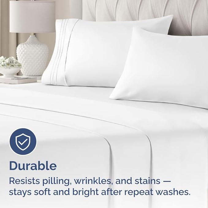King Standard Pillow Cases Set of 2 - Soft Hotel Quality Pillowcase Covers - Comfy Bedding for Women, Men, Kids & Teens - Machine Washable Pillow Protectors - 2 Piece Set - King Standard Size White