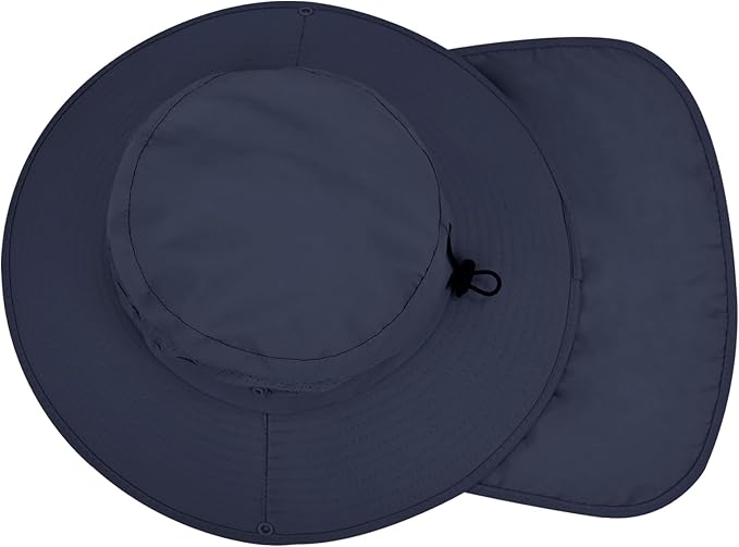 Sun Hats for Men Women, UPF50+ Protection Safari Hat,Wide Brim Fishing Hat with Neck Flap,Bucket Hats for Beach Hiking