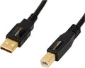 Amazon Basics USB-A to USB-B 2.0 Cable for Printer or External Hard Drive, Gold-Plated Connectors, 16 Foot, Black