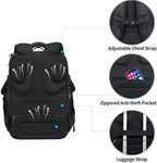 KROSER Travel Laptop Backpack 17.3 Inch XL Computer Backpack with Hard Shell Saferoom RFID Pockets Water-Repellent Business College Daypack Stylish Bag for Men/Women-Black Haze Blue