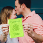 Herain Green & Orange Passport Holder for Travel, Cruise Essentials Passport Wallet Cover Case for Family Women Men, Travel Accessorie Gifts Must Haves Passports Book Protector
