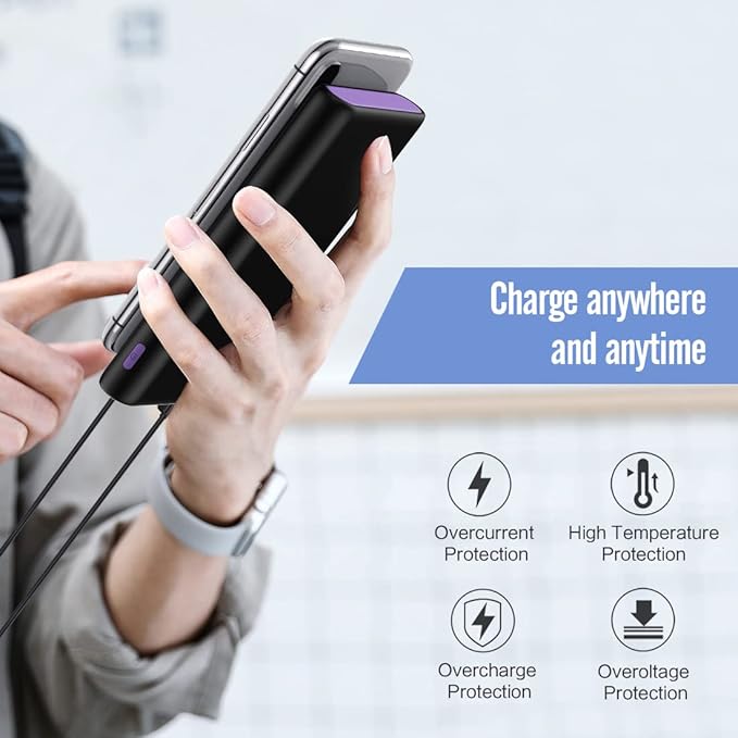 Portable Charger Power Bank 25,800mAh, 5V/3A USB C in&Out Fast Phone Charging with Intelligent Smart IC,3 USB Port External Cell Phone Battery Pack Compatible with iPhone 16 15,Samsung,Android-Purple