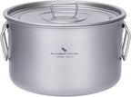 Boundless Voyage Titanium Pot Portable Camping Cookware Lightweight Cooking Pot Set for Outdoor Cooking Traveling Backpacking Hiking Trekking Picnic