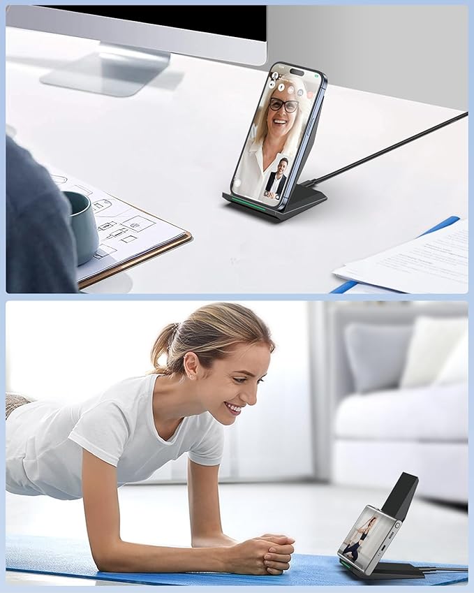 Fast Wireless Charger, [2 Pack] NANAMI Qi Certified Wireless Charging Stand Compatible iPhone 17/17 Air/17 Pro/17 Pro Max/16/15/14/13/12, Phone Charger for Galaxy S25/S24/S23/S22 and Qi-Enabled Phone