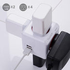Surge Protector Power Board, 4 - Outlet Extender Multi - Plug Socket with 2 USB Charging Ports, 175 Joules Protection, Suitable for Homes, Offices, ETL - Certified (Grey)