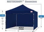 MASTERCANOPY Heavy Duty Pop-up Canopy Tent with Sidewalls (10x10,Navy Blue)