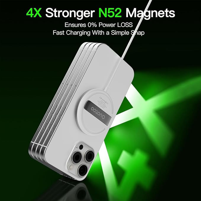 2025 Apple 2 Pack 15W Mag-Safe Charger 4FT Magnetic Wireless Charger with 20W Fast Charging Block Compatible with iPhone17/16/15/14/13/12 Series & AirPods 4/3/2/Pro/for iPhone Wireless Charger Stand