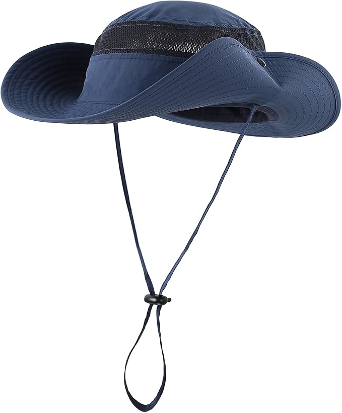 Connectyle Wide Brim Sun Hat for Men Breathable Cowboy Boonie Hat UPF 50+ Sun Protection Bucket Hat for Fishing Hiking