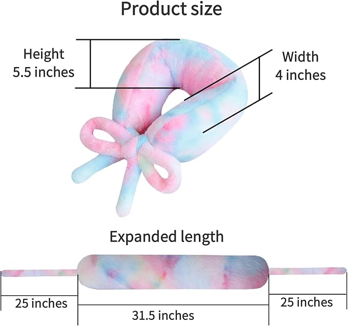 Travel Pillow Multifunctional Airplane Travel Neck Pillow Provides Neck and Lumbar Support During Travel Airplane Pillow Colorful Pink