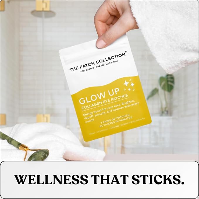 The Patch Collection® – Glow Up Under Eye Collagen Patch | Retinol, Hyaluronic Acid, Nano Gold, Collagen, Vitamin C (Pack of 3)