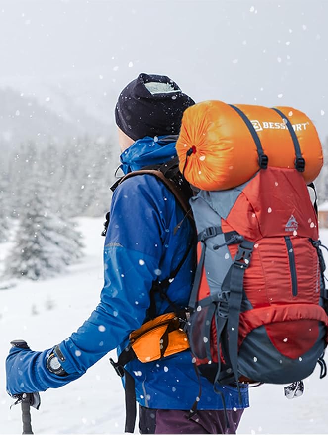 Bessport Mummy Sleeping Bag | 15-45 ℉ Extreme 3-4 Season Sleeping Bag for Adults Cold Weather– Warm and Washable, for Hiking Traveling & Outdoor Activities