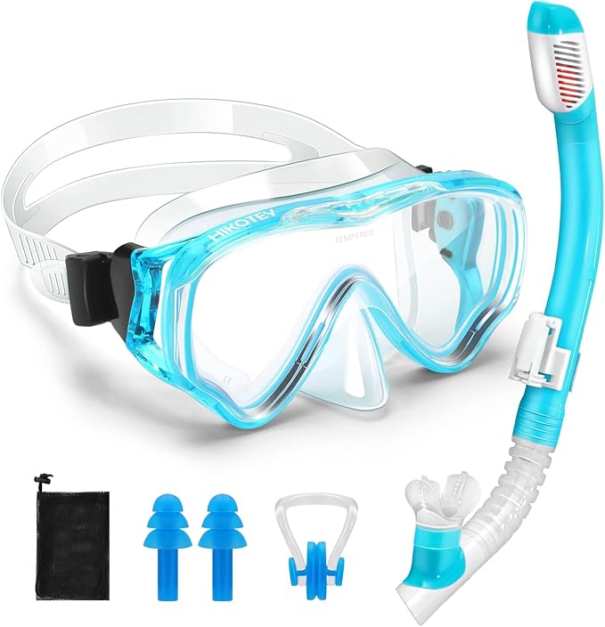 Snorkeling Set for Kids, Full Dry Snorkeling Mask Set for Adults, Anti-Fog Protection, Unisex,HD Panoramic View, Snorkeling Gear for Kids 4-14 Age
