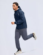 Men's Cycling Rain Jackets Waterproof Running Bike Windbreaker Lightweight Packable Hooded Jacket