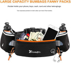 Number-one Running Belt with Water Bottles(2 x 175ML), Hydration Belt Waterproof Waist Pack Bag Fits iPhones Adjustable Sports Waist Pouch for Marathon Running Hiking Cycling